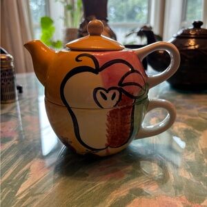 Hand Painted Impressions Tea for One Teapot and Cup